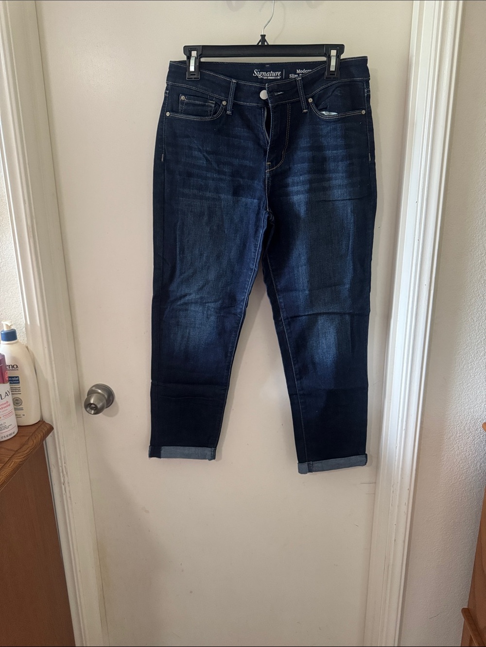 Signature Dark Blue Ankle Jeans - Slim Cropped Fit